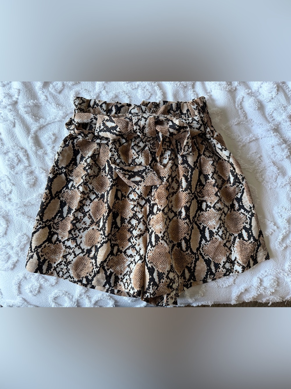 Hudson Gray Snakeskin Paperbag High Waist Shorts